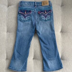 LEVIS 715 Boot Cut Colorful Embroidered Jeans Size 2T